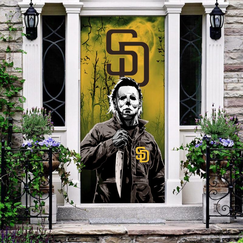 MLB San Diego Padres Door Cover Halloween Killer Michael Myers
