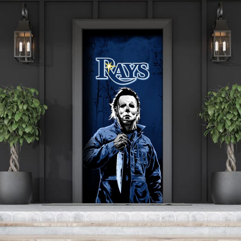 MLB Tampa Bay Rays Door Cover Halloween Killer Michael Myers