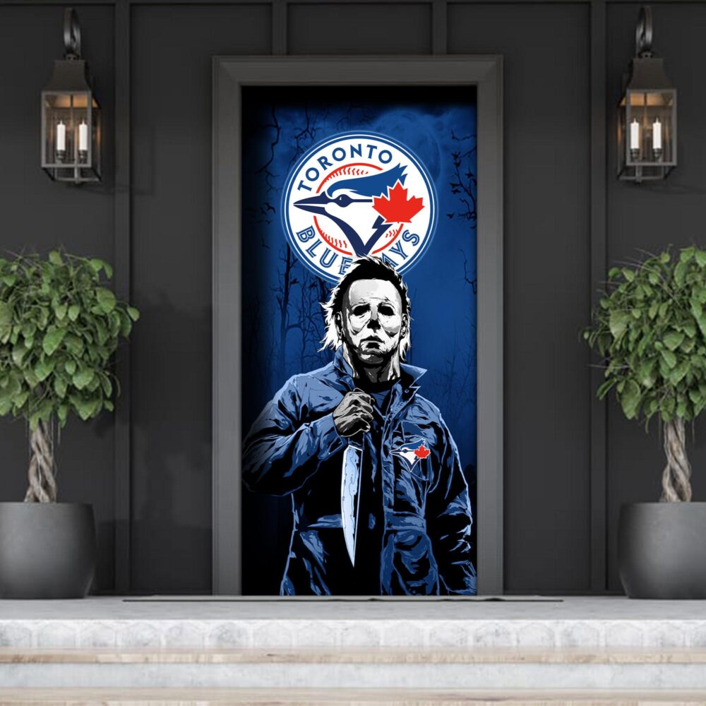 MLB Toronto Blue Jays Door Cover Halloween Killer Michael Myers