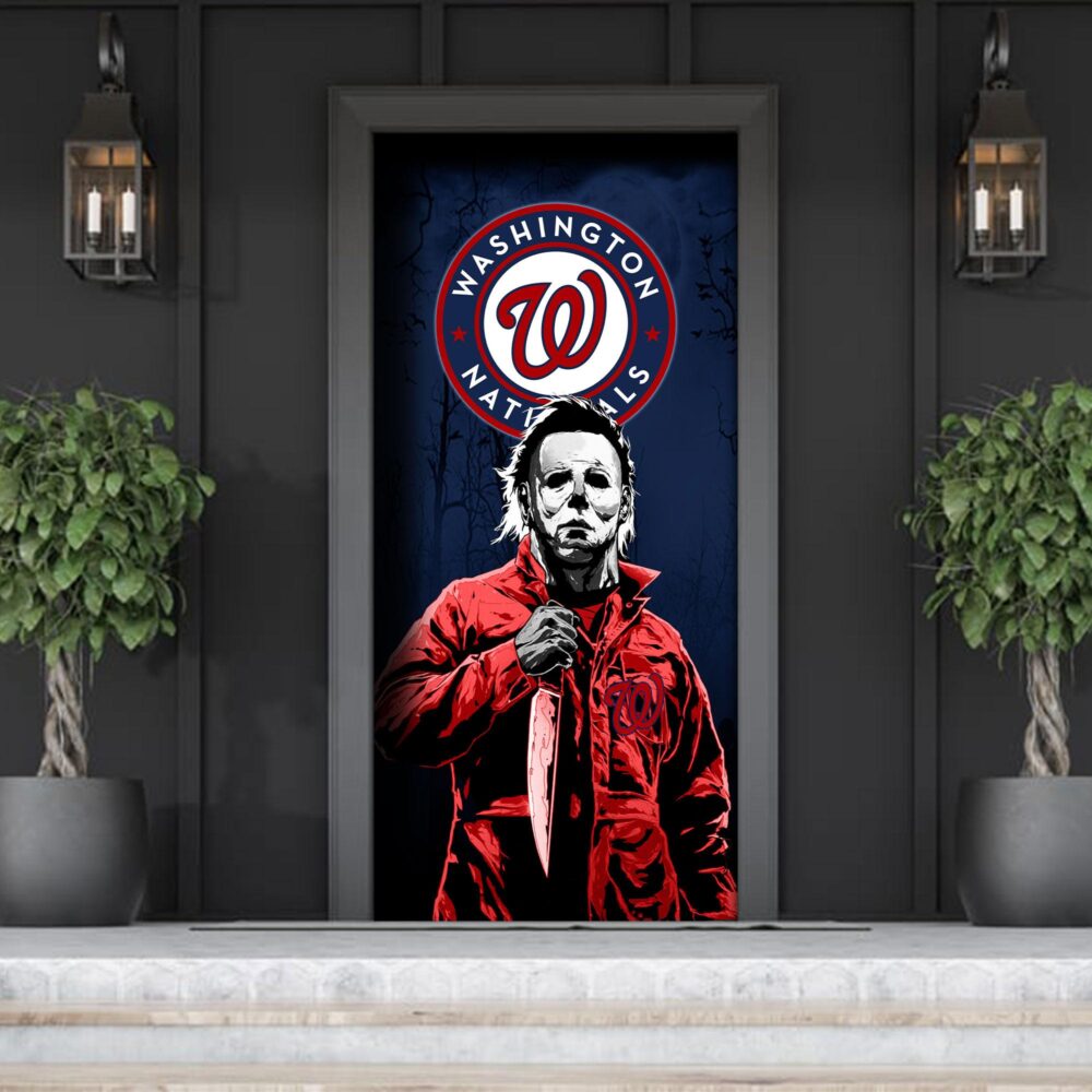 MLB Washington Nationals Door Cover Halloween Killer Michael Myers