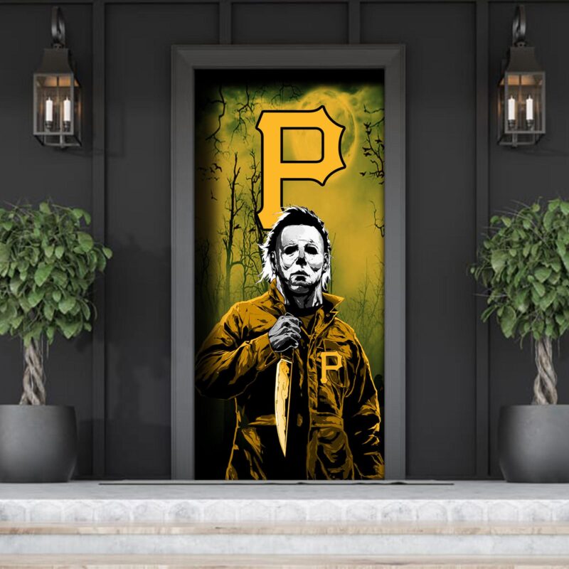 MLB Pittsburgh Pirates Door Cover Halloween Killer Michael Myers