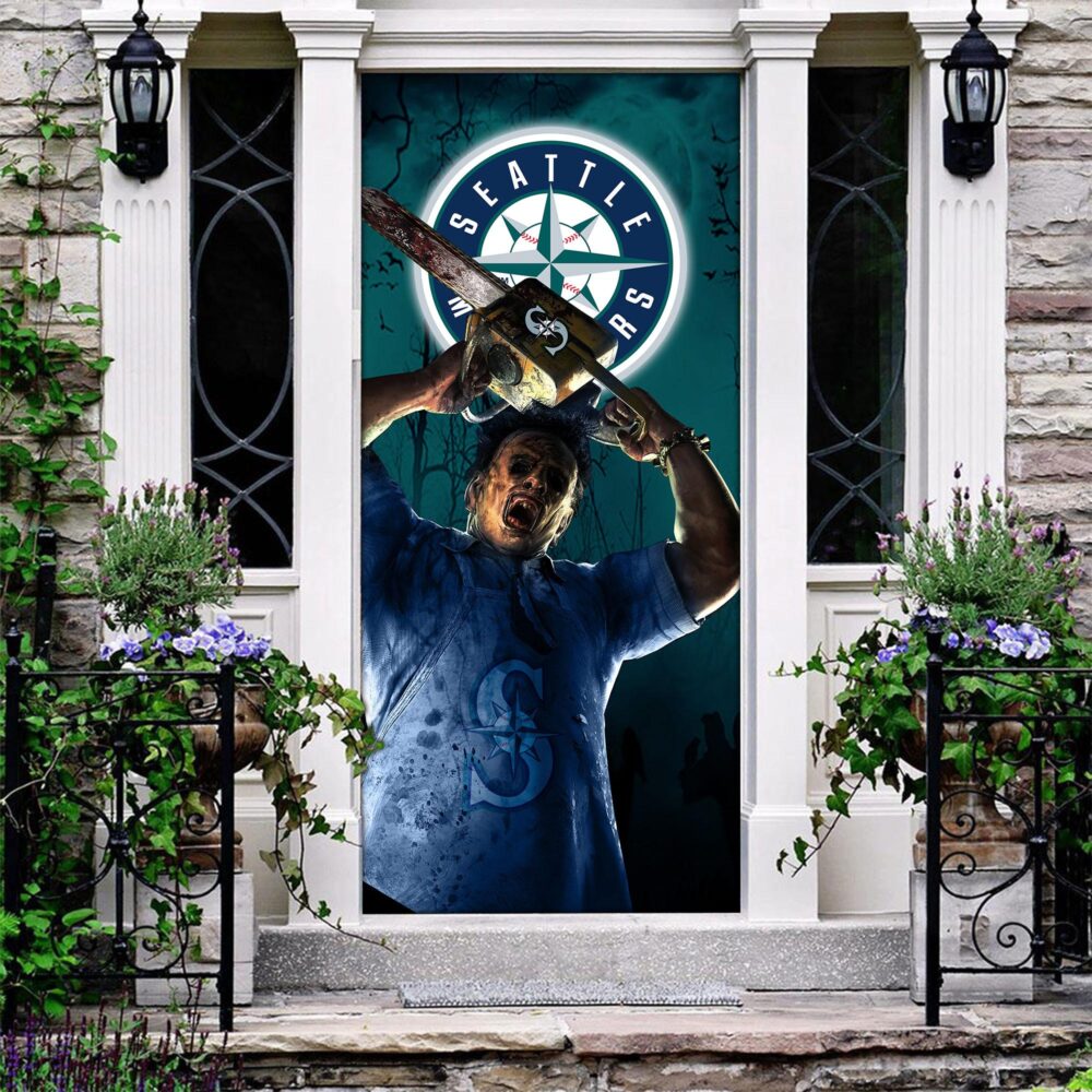 MLB Seattle Mariners Door Cover Halloween Killer Leatherface