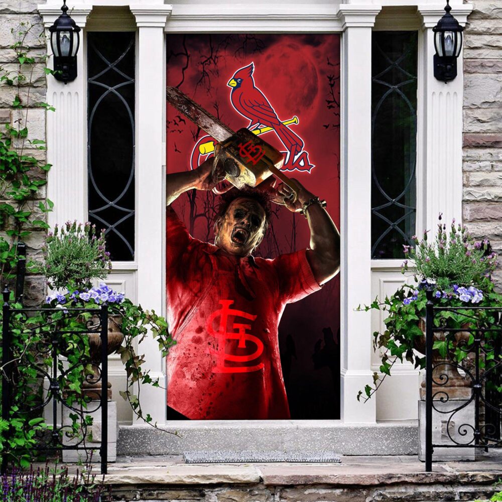 MLB St Louis Cardinals Door Cover Halloween Killer Leatherface