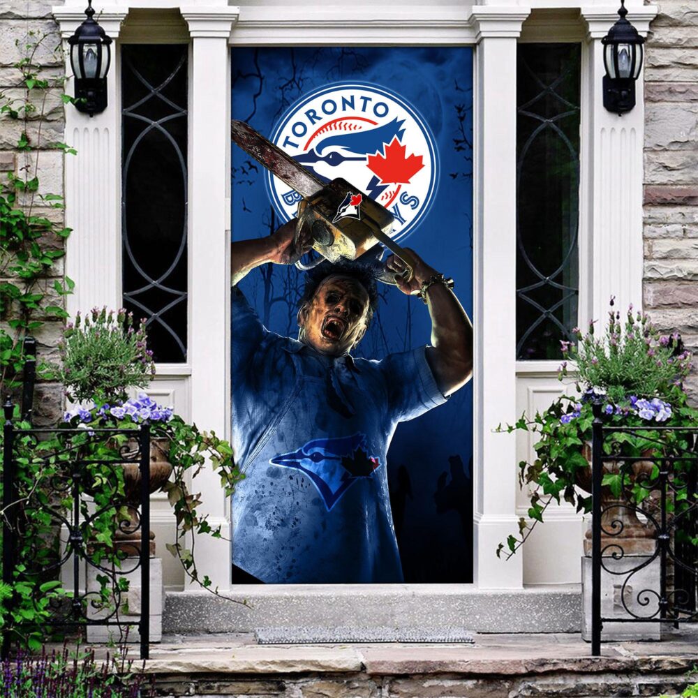 MLB Toronto Blue Jays Door Cover Halloween Killer Leatherface