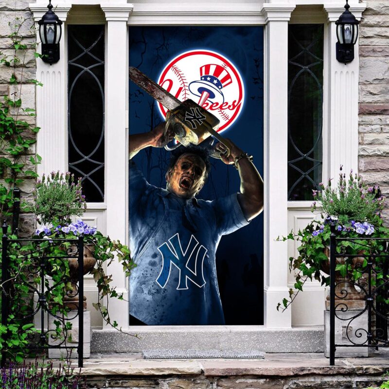 MLB New York Yankees Door Cover Halloween Killer Leatherface