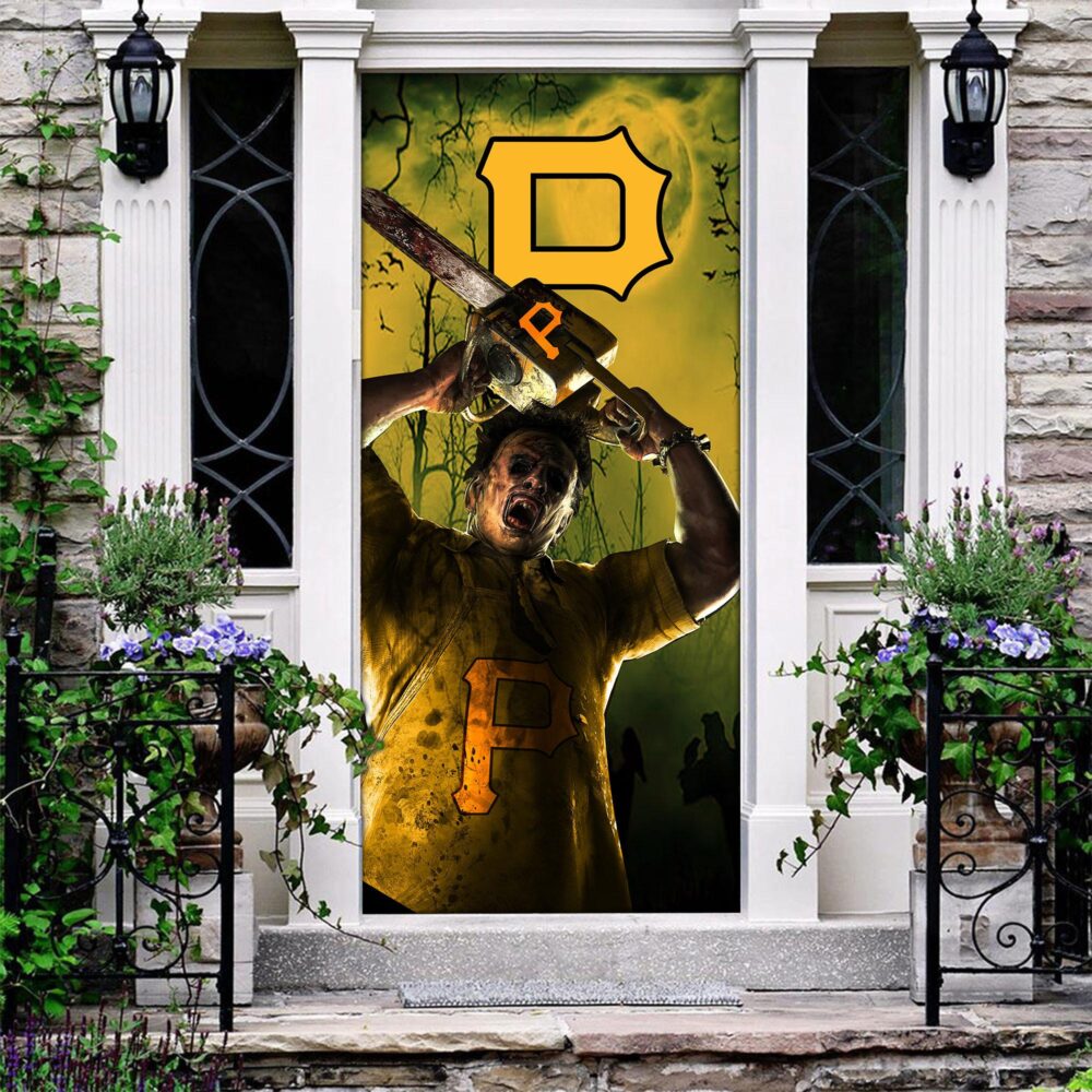 MLB Pittsburgh Pirates Door Cover Halloween Killer Leatherface