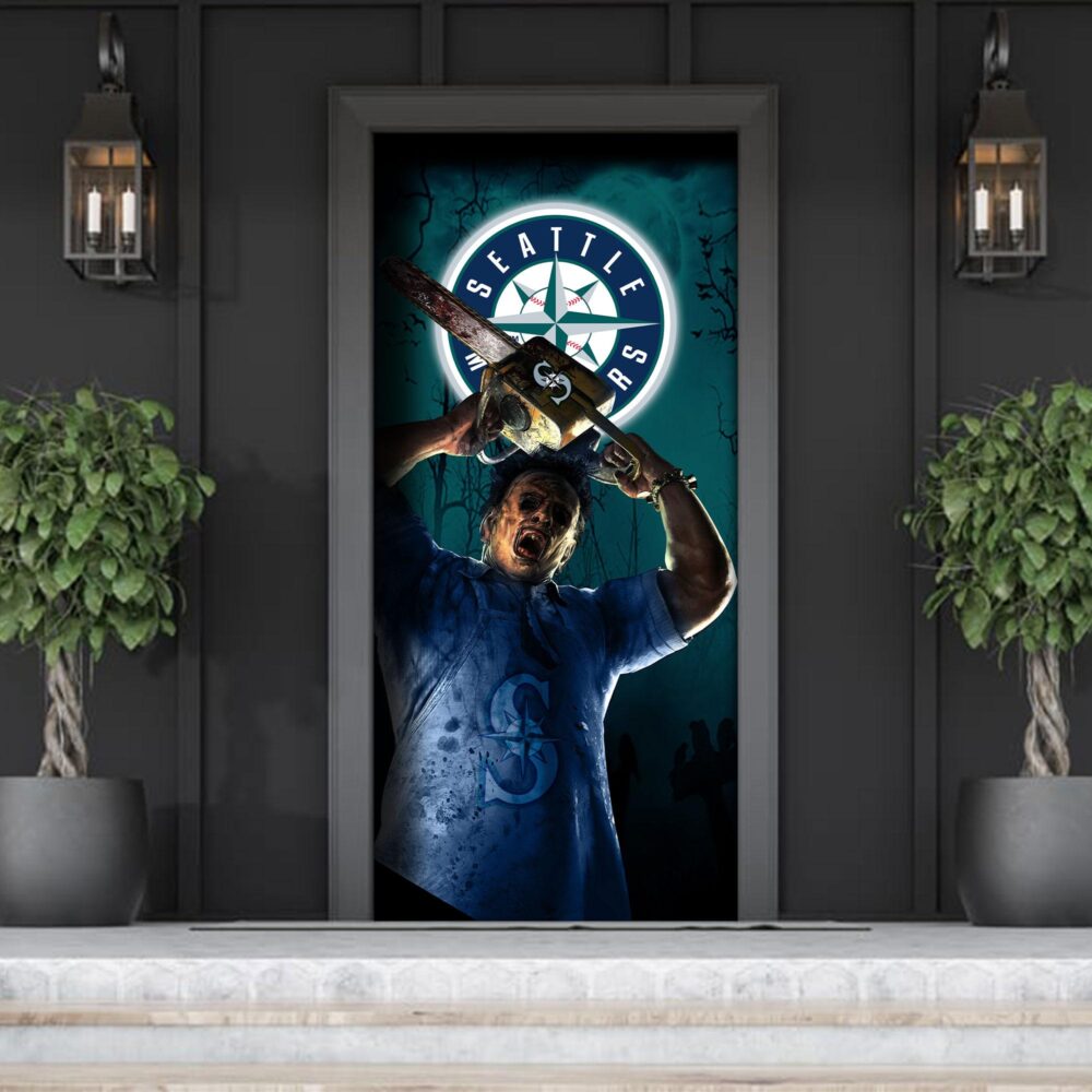 MLB Seattle Mariners Door Cover Halloween Killer Leatherface