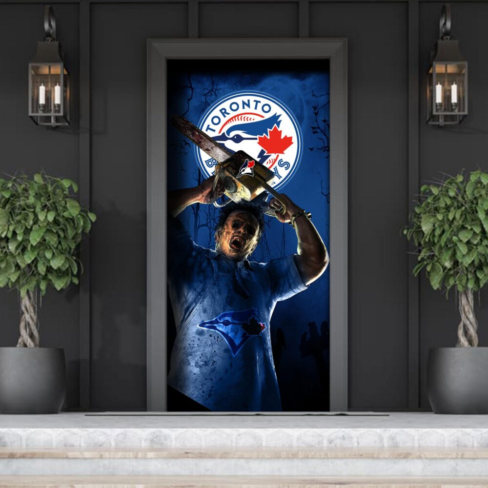 MLB Toronto Blue Jays Door Cover Halloween Killer Leatherface