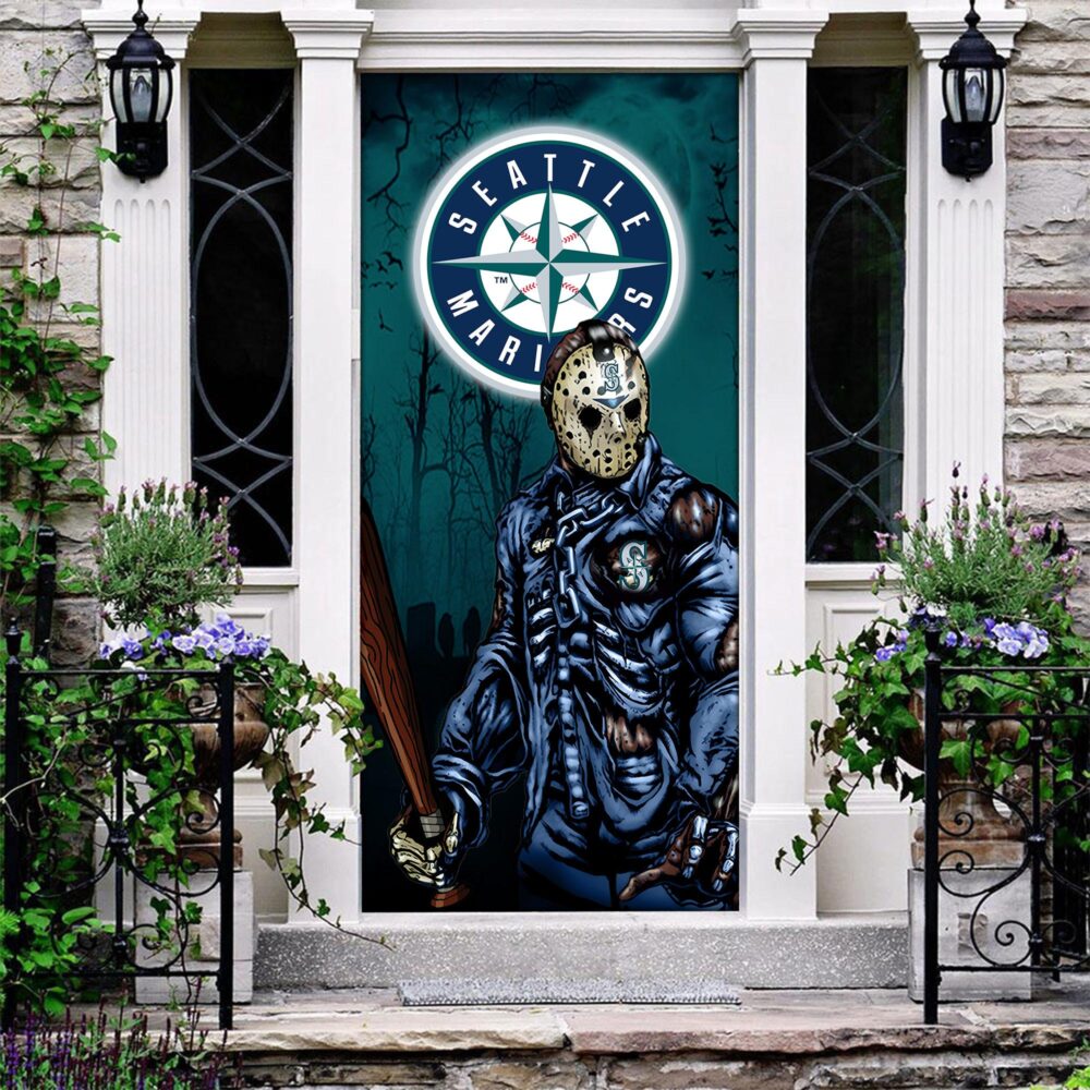 MLB Seattle Mariners Door Cover Halloween Killer Jason Voorhees