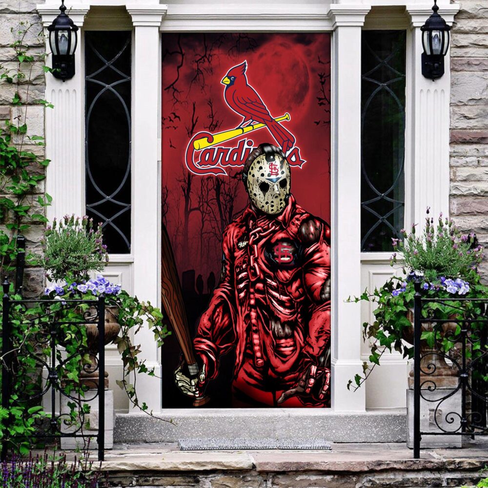 MLB St Louis Cardinals Door Cover Halloween Killer Jason Voorhees