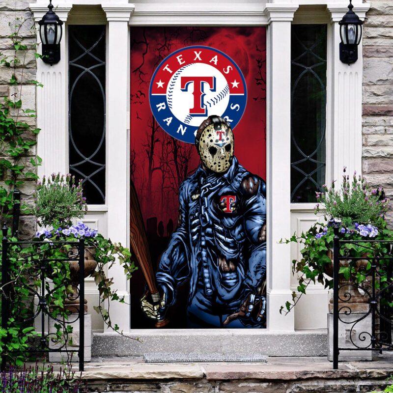 MLB Texas Rangers Door Cover Halloween Killer Jason Voorhees