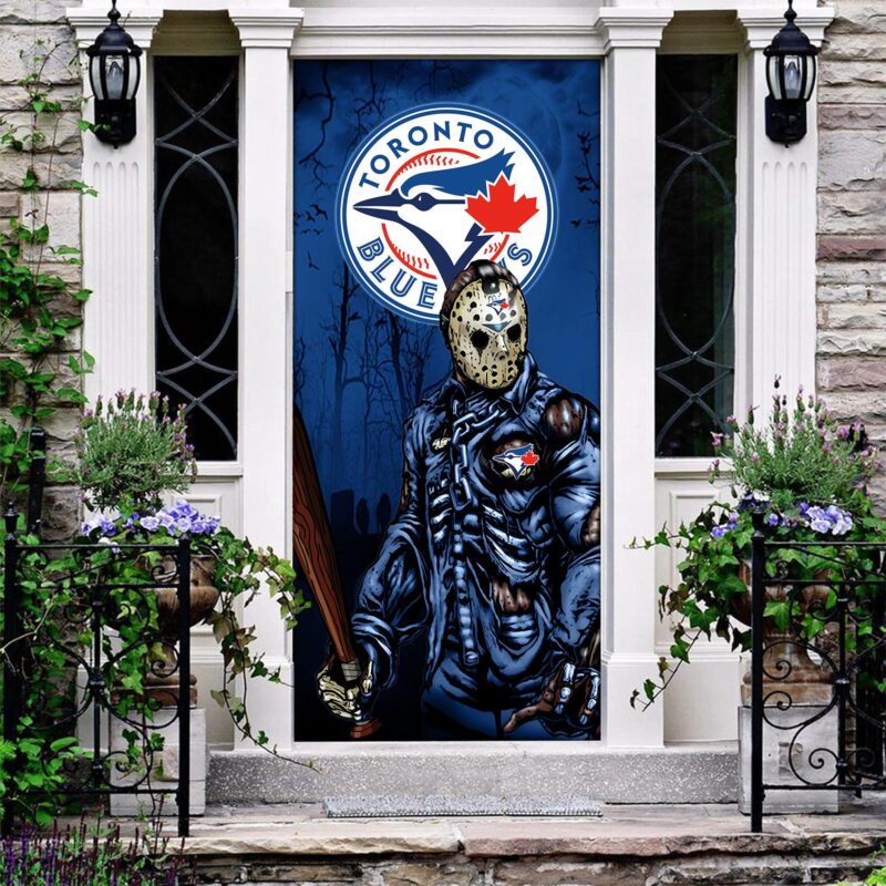 MLB Toronto Blue Jays Door Cover Halloween Killer Jason Voorhees