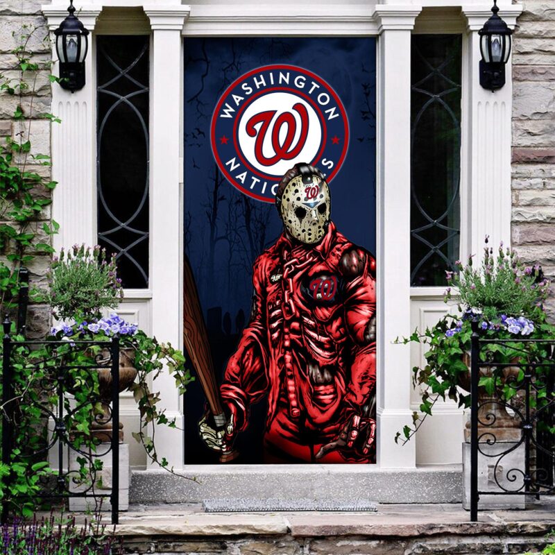 MLB Washington Nationals Door Cover Halloween Killer Jason Voorhees