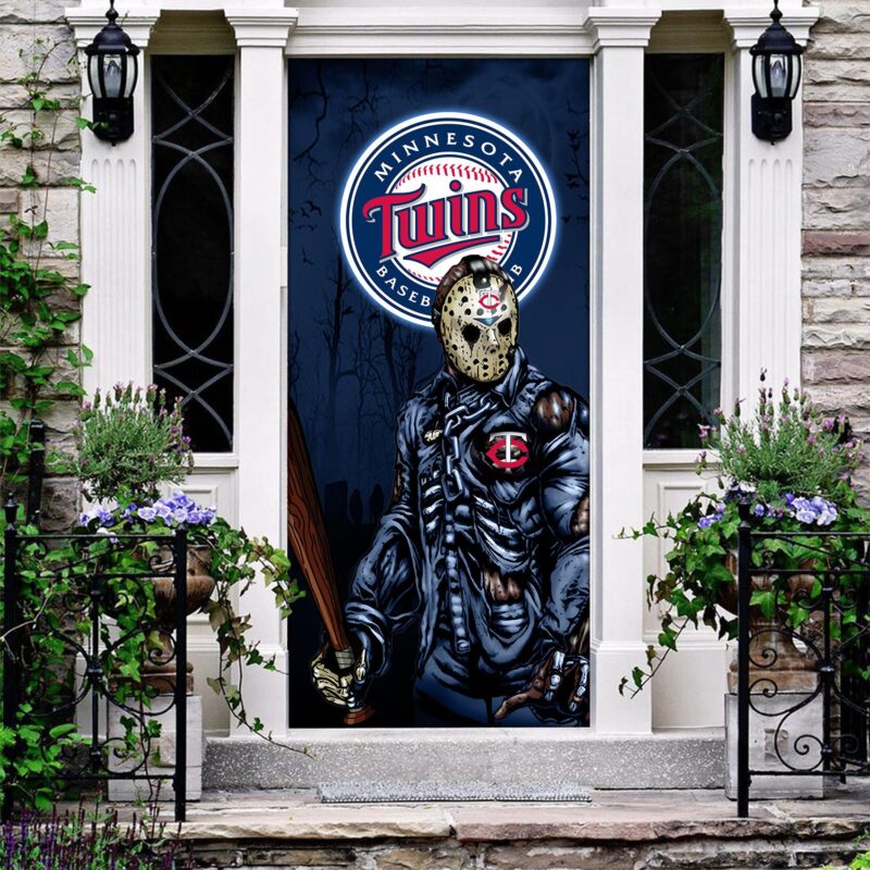 MLB Minnesota Twins Door Cover Halloween Killer Jason Voorhees