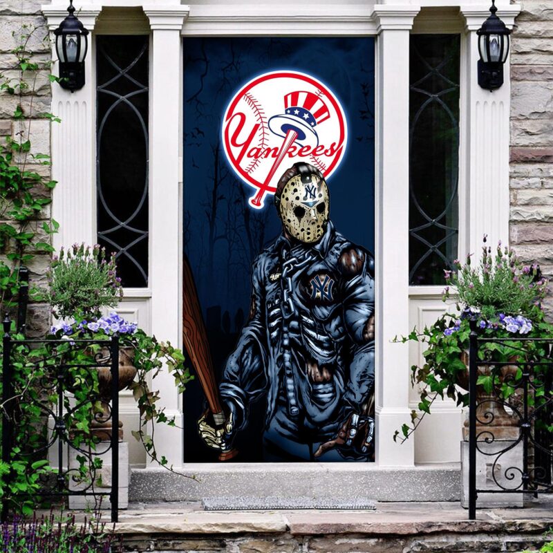 MLB New York Yankees Door Cover Halloween Killer Jason Voorhees