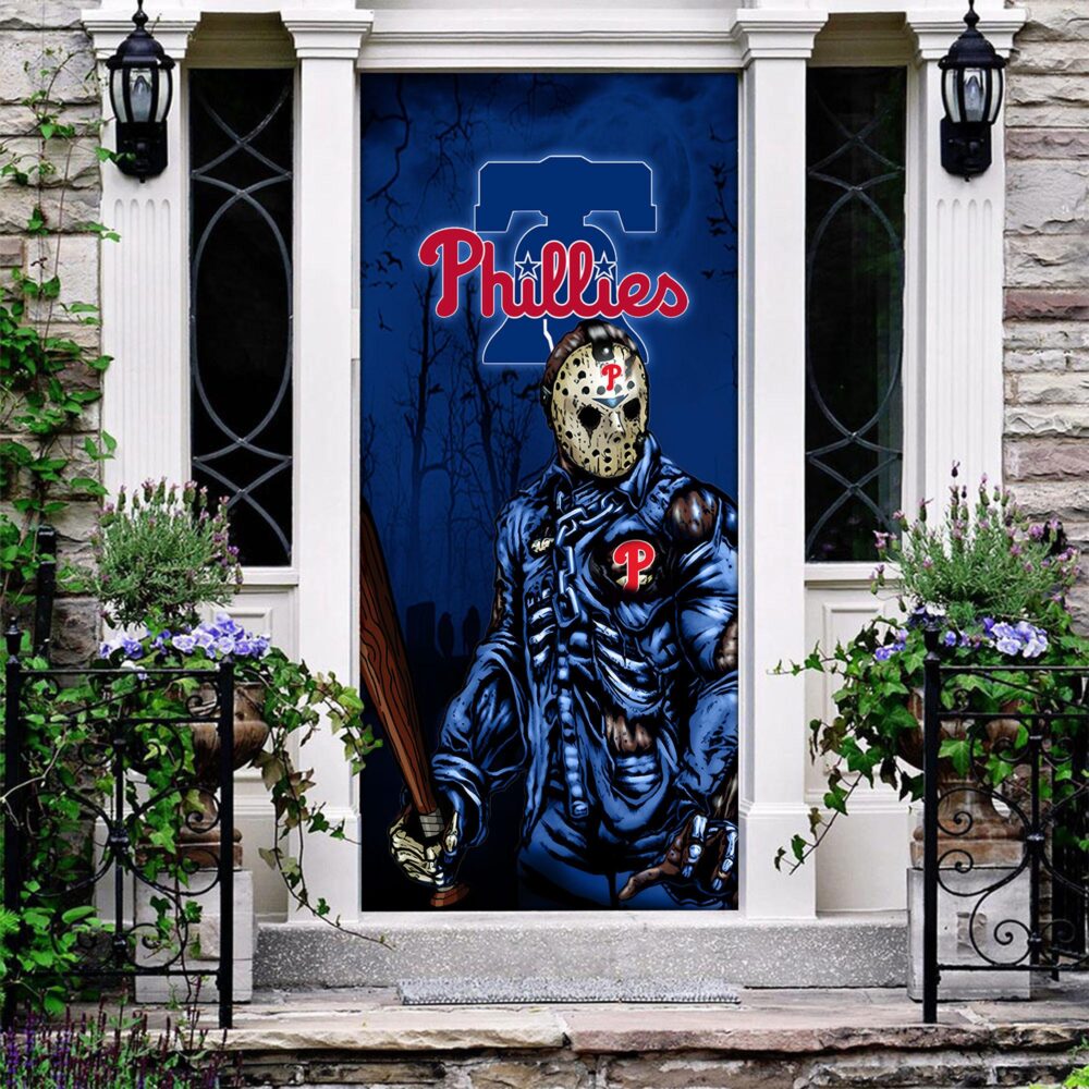 MLB Philadelphia Phillies Door Cover Halloween Killer Jason Voorhees