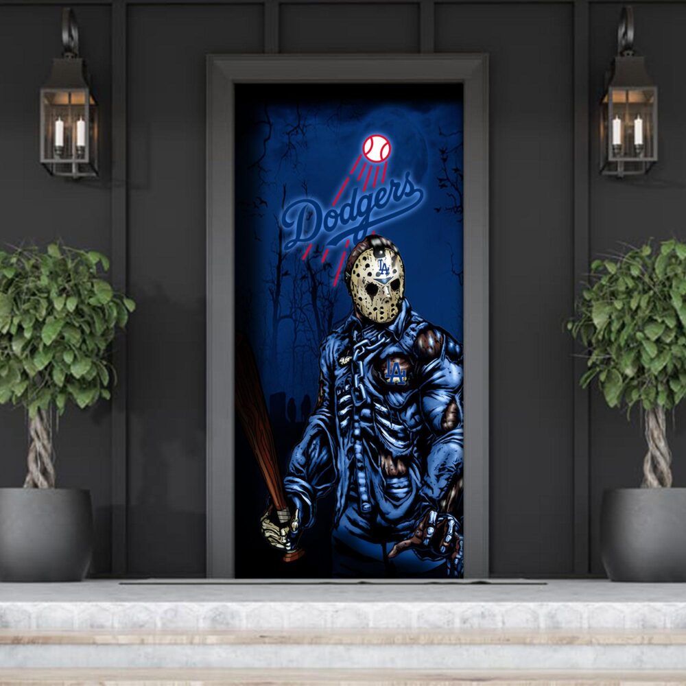 MLB Los Angeles Dodgers Door Cover Halloween Killer Jason Voorhees