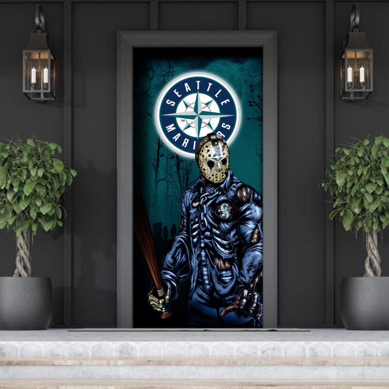 MLB Seattle Mariners Door Cover Halloween Killer Jason Voorhees