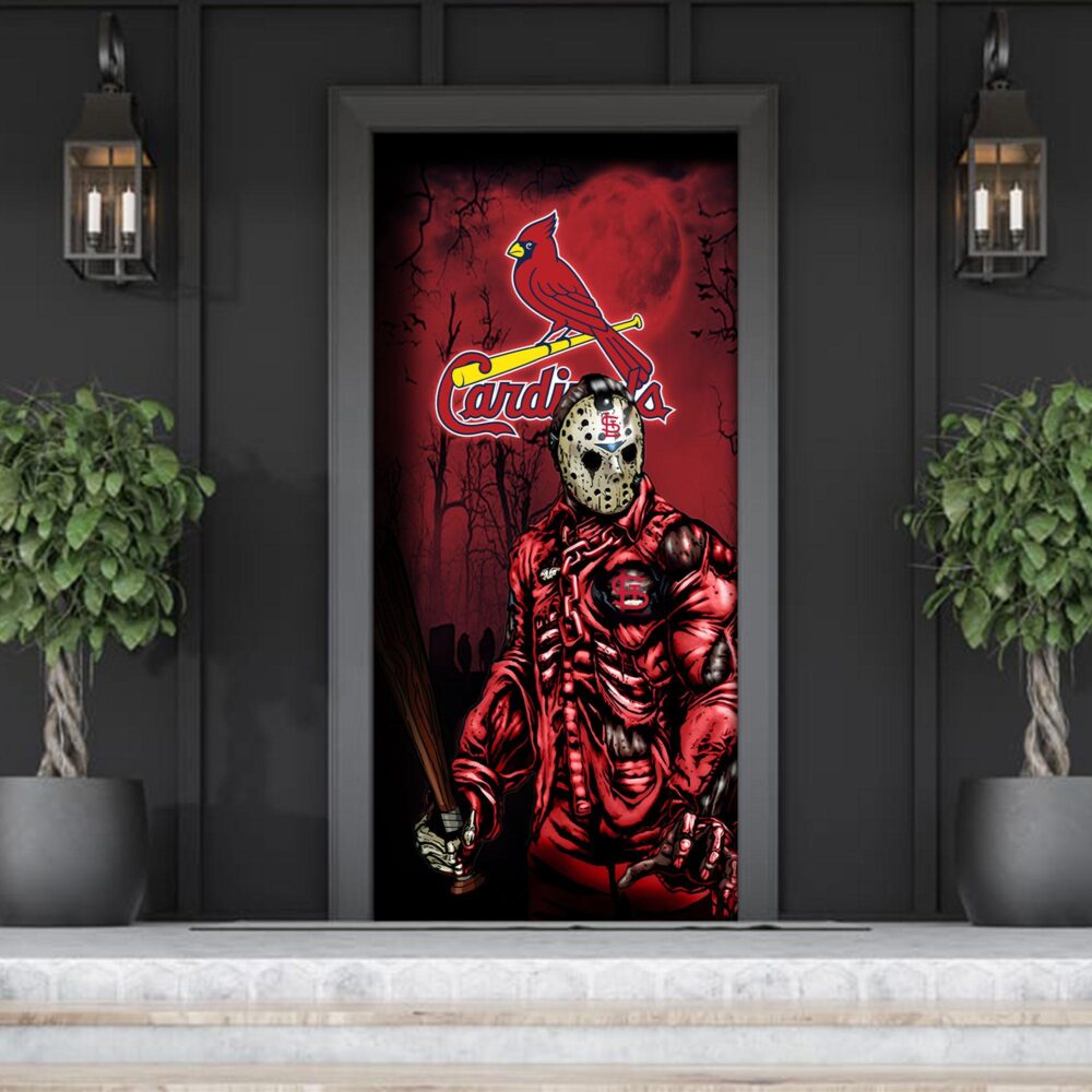 MLB St Louis Cardinals Door Cover Halloween Killer Jason Voorhees