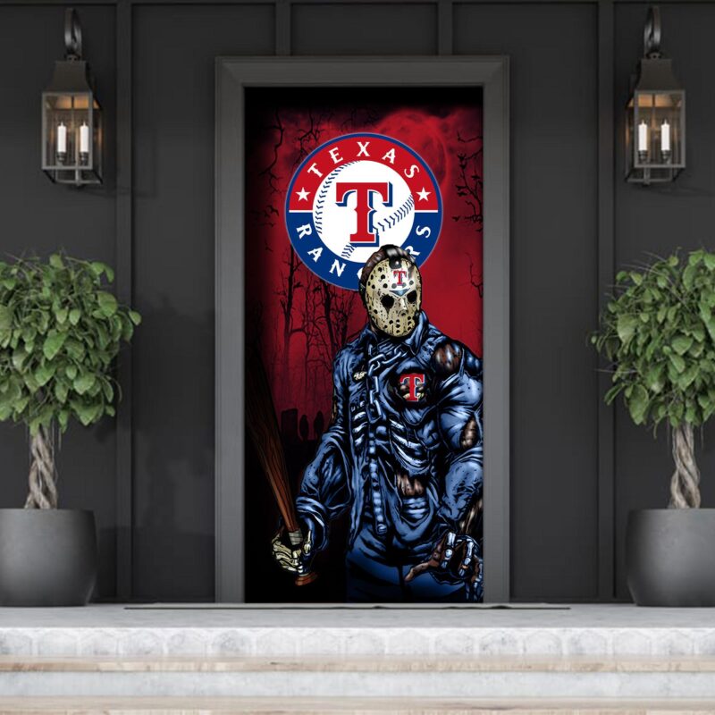 MLB Texas Rangers Door Cover Halloween Killer Jason Voorhees