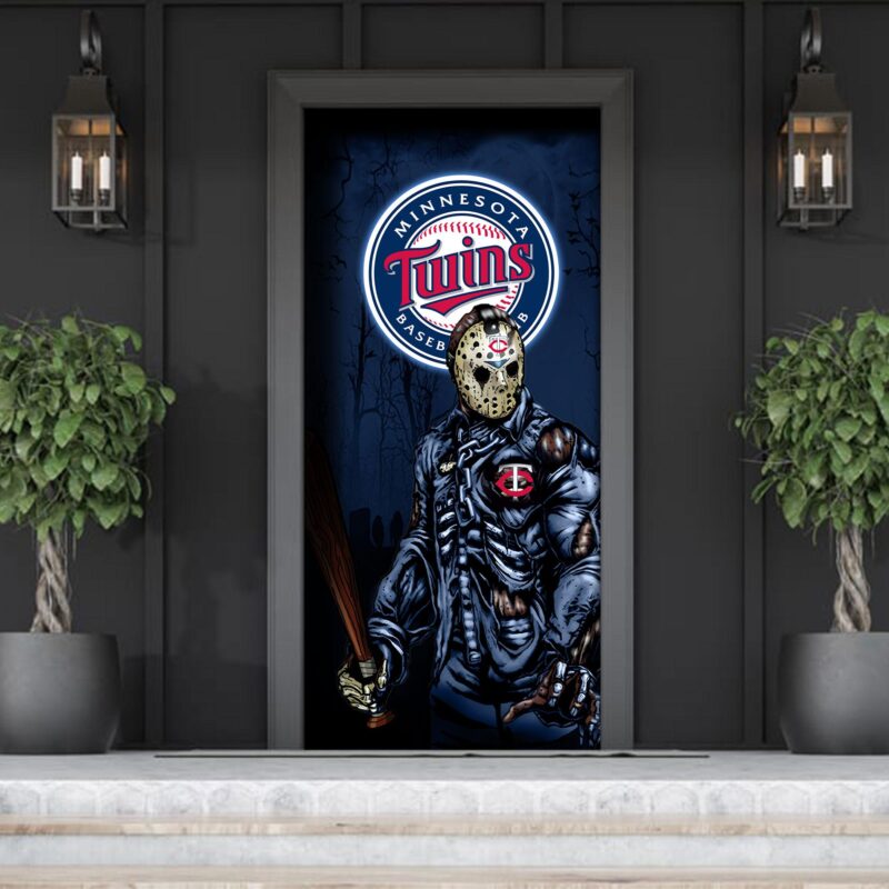 MLB Minnesota Twins Door Cover Halloween Killer Jason Voorhees