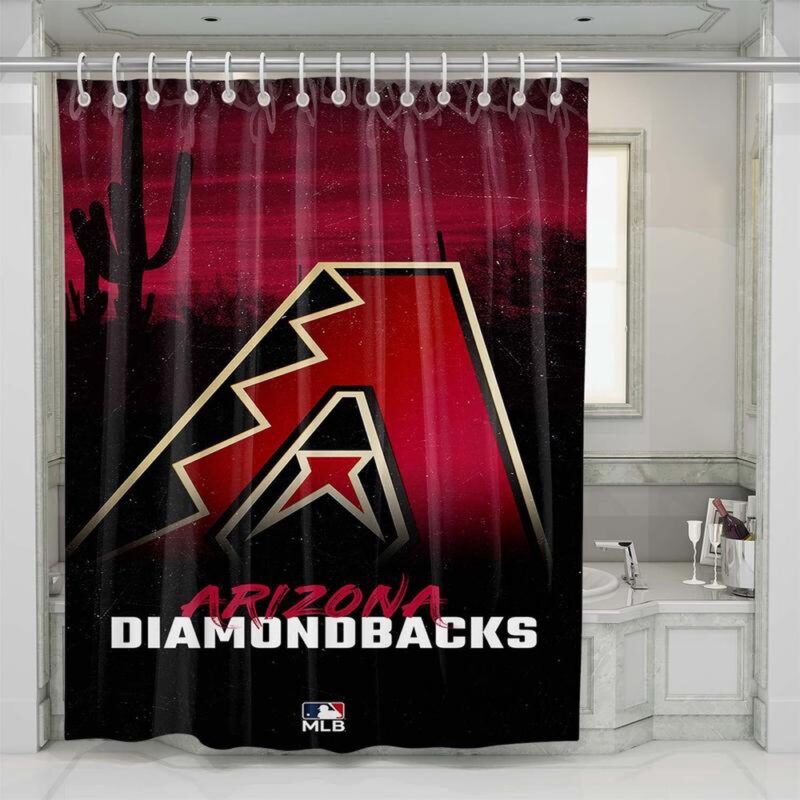 MLB Arizona Diamondbacks Shower Curtain Diamond Inspired Decor