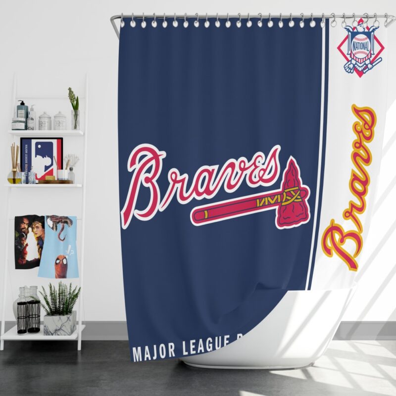 MLB Atlanta Braves Shower Curtain Team Spirit Bath Parade