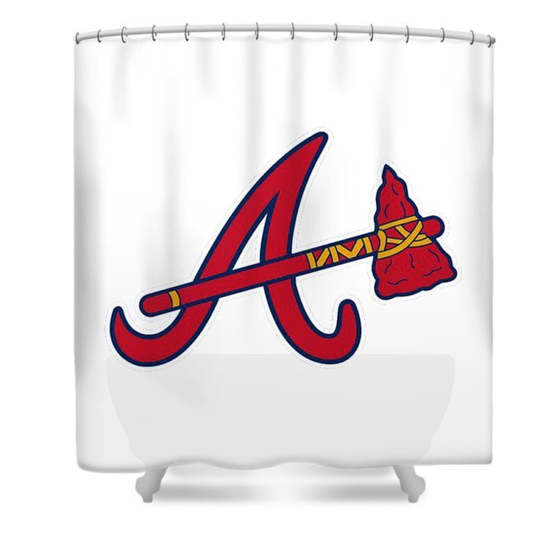 MLB Atlanta Braves Shower Curtain White