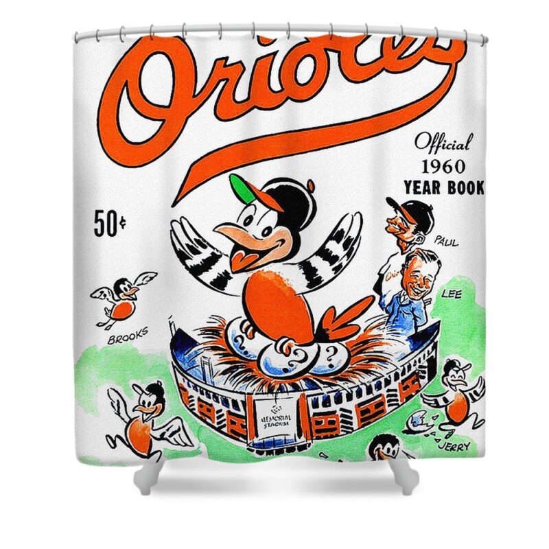MLB Baltimore Orioles Shower Curtain 1960 Yearbook