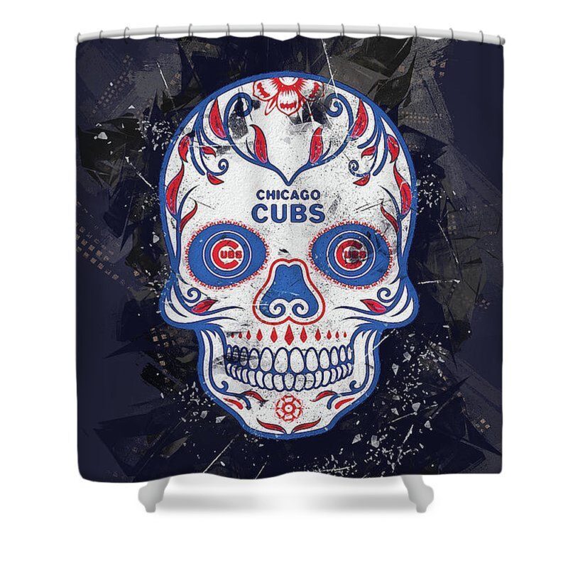 MLB Chicago Cubs Shower Curtain Skull
