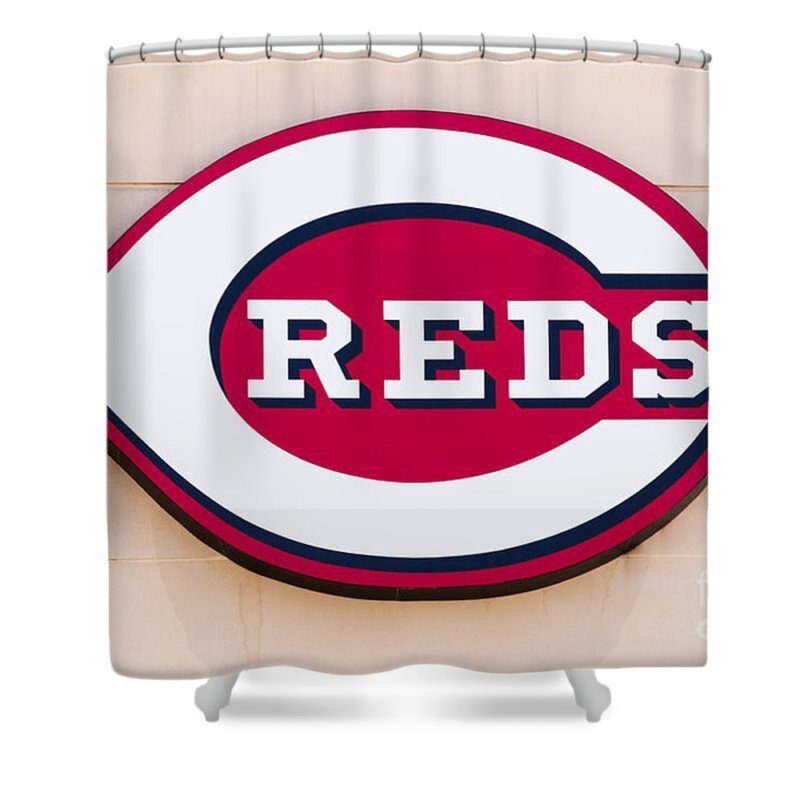 MLB Cincinnati Reds Shower Curtain Logo Sign