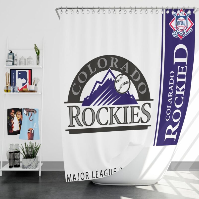 MLB Colorado Rockies Shower Curtain White