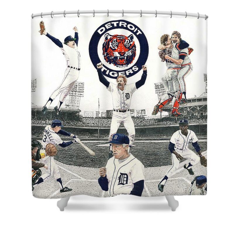 MLB Detroit Tigers Shower Curtain Players