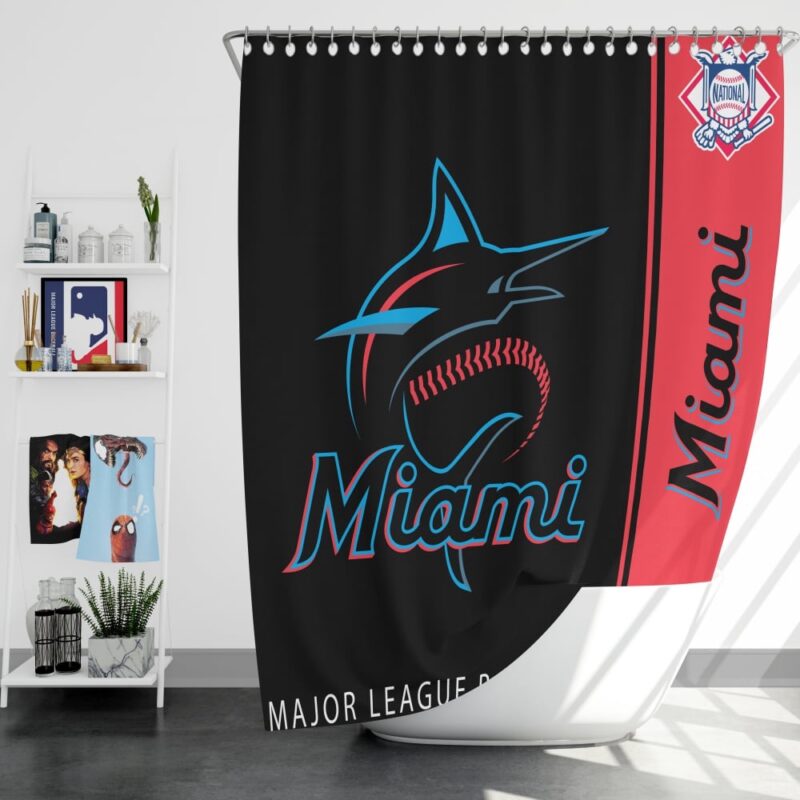 MLB Miami Marlins Shower Curtain Logo