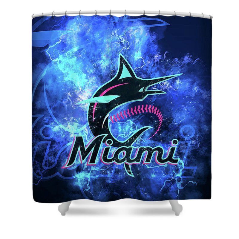 MLB Miami Marlins Shower Curtain Special Design