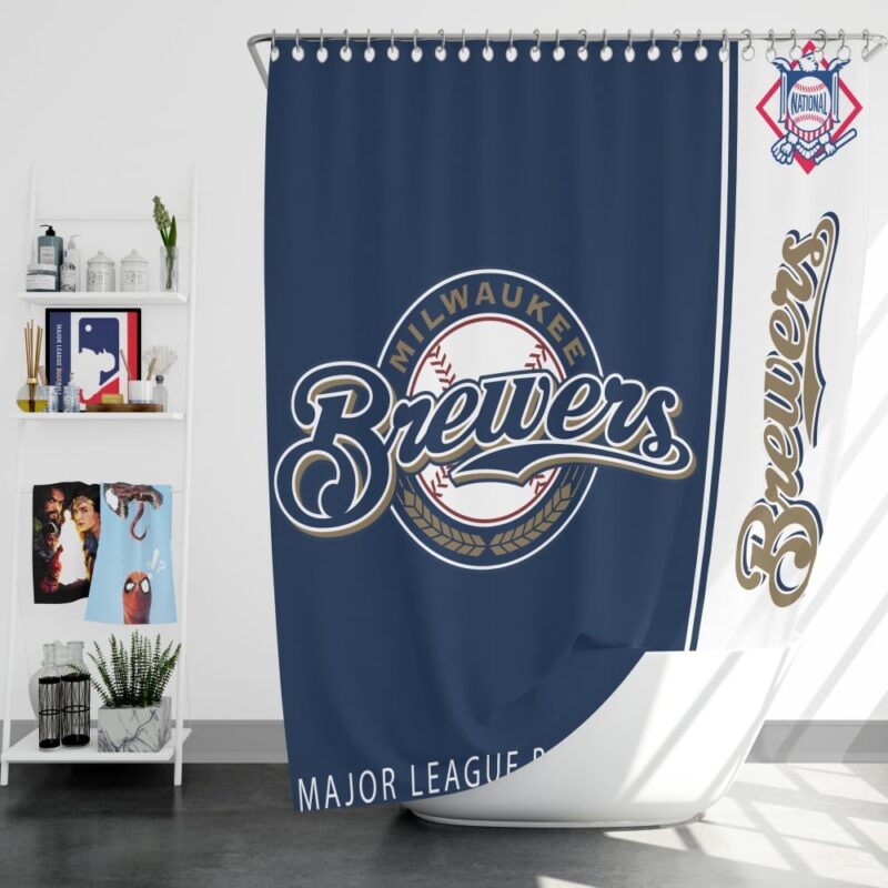 MLB Milwaukee Brewers Shower Curtain Team Spirit Bath Parade