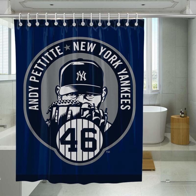 MLB New York Yankees Shower Curtain Andy Pettitte