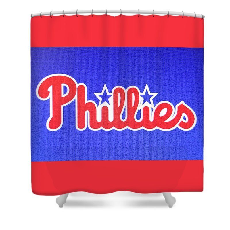 MLB Philadelphia Phillies Shower Curtain Blue Red
