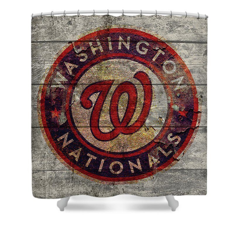 MLB Washington Nationals Shower Curtain Barn Wood
