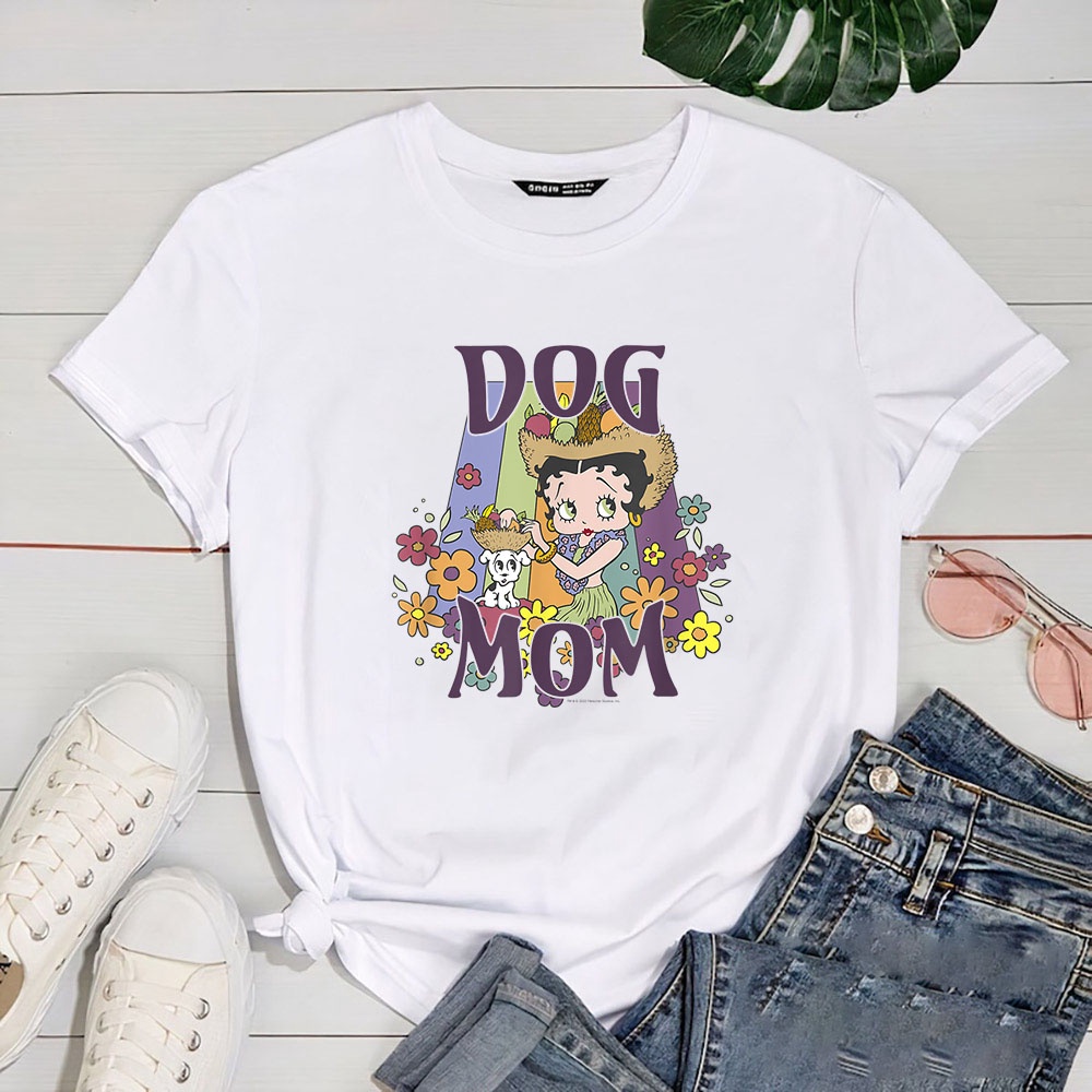 Betty Boop Mother’s Day Dog Mom Floral Vintage Portrait T Shirt