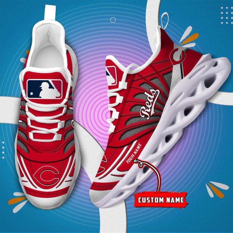Cincinnati Reds Max Soul Shoes Personalized Baseball Shoes