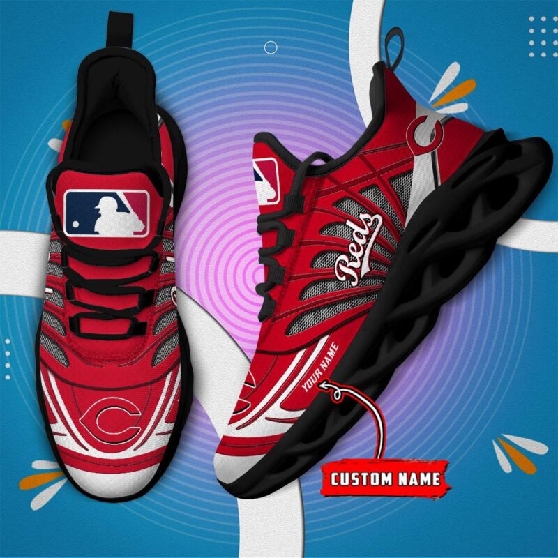 Cincinnati Reds Max Soul Shoes Personalized Baseball Shoes