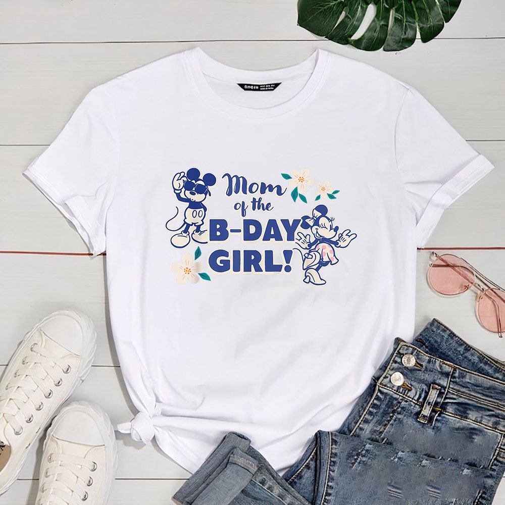 Disney Mickey & Minnie Mouse Birthday Mom of the B-Day Girl T Shirt