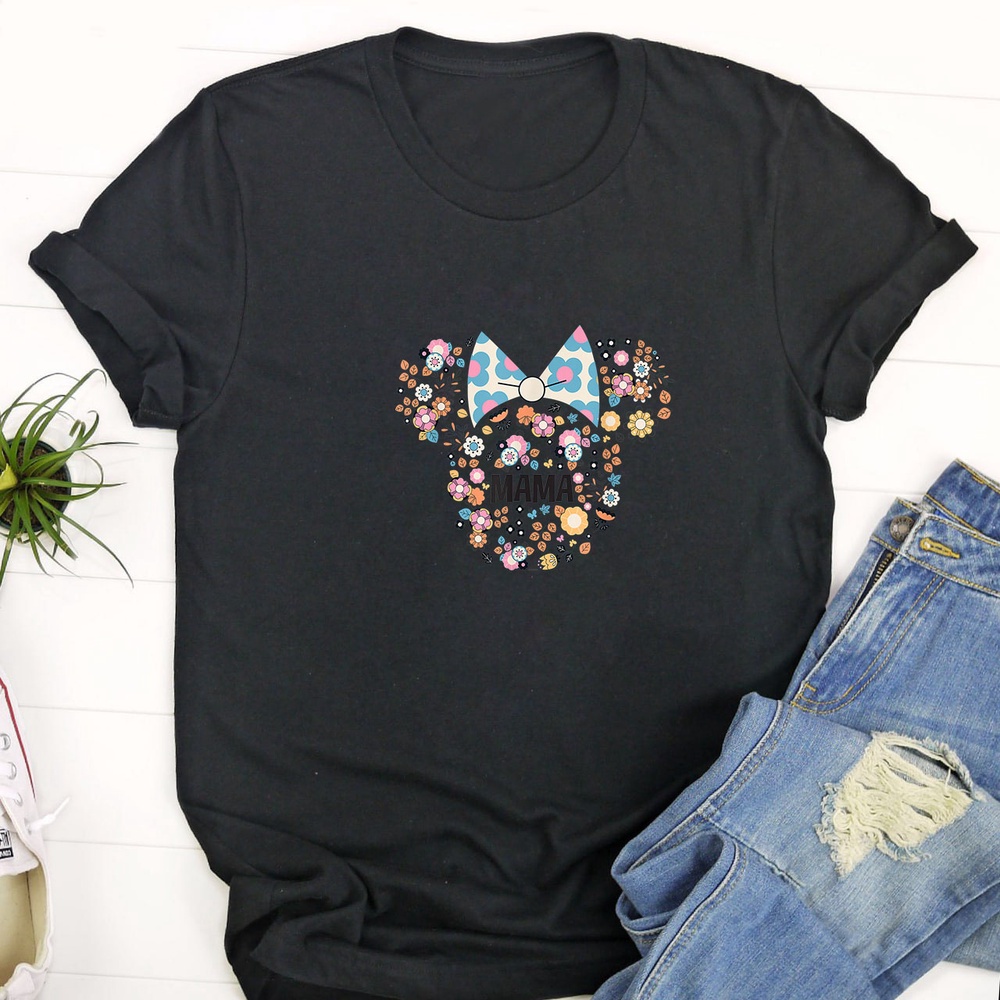 Disney Minnie Mouse Disney Mama Icon Flowers Mother’s Day T Shirt