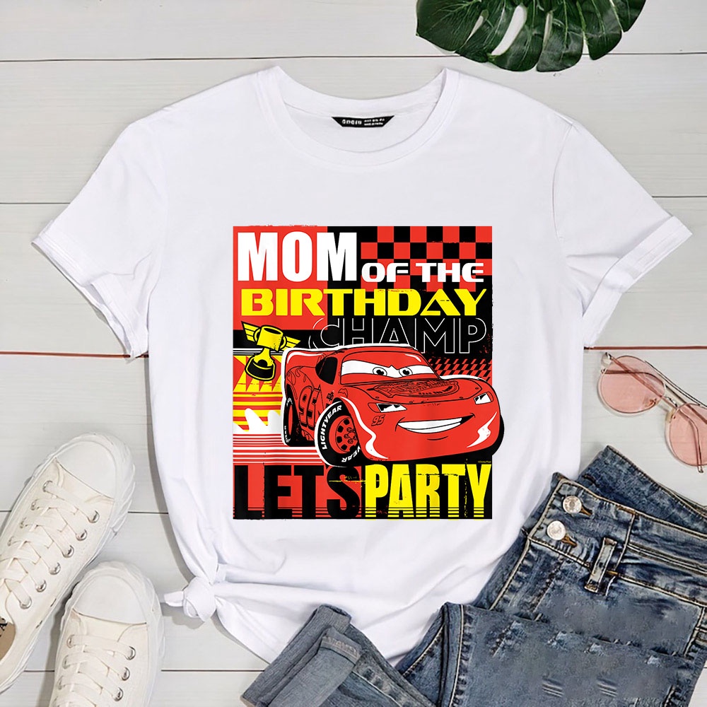 Disney and Pixar’s Cars Mom of the Birthday Champ Party T Shirt