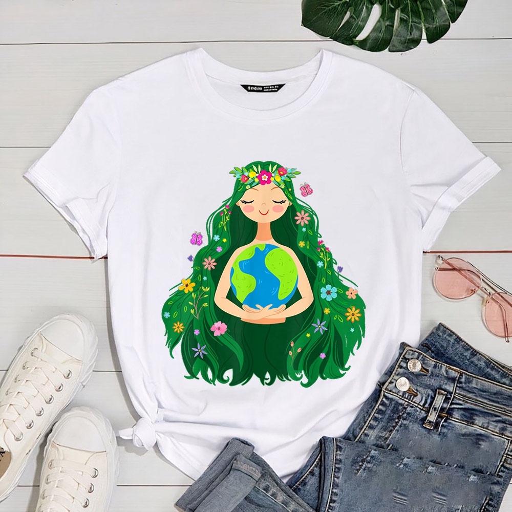 Green Mother Earth Day Gaia Save Our Planet Women Girl Kids T Shirt