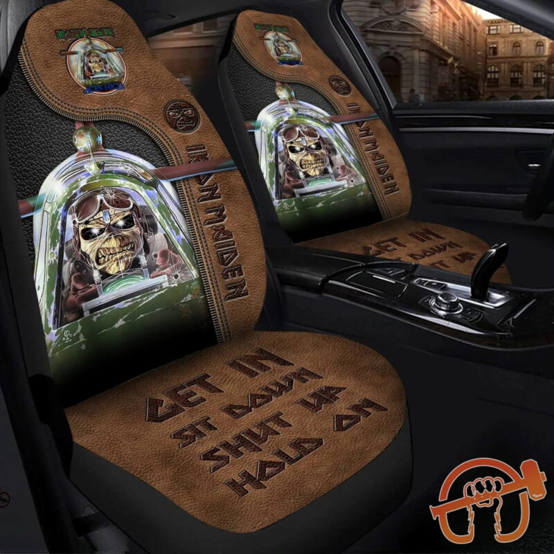 Iron Maiden Aces High Q2 Hold on Car Seat Covers Universal Fit