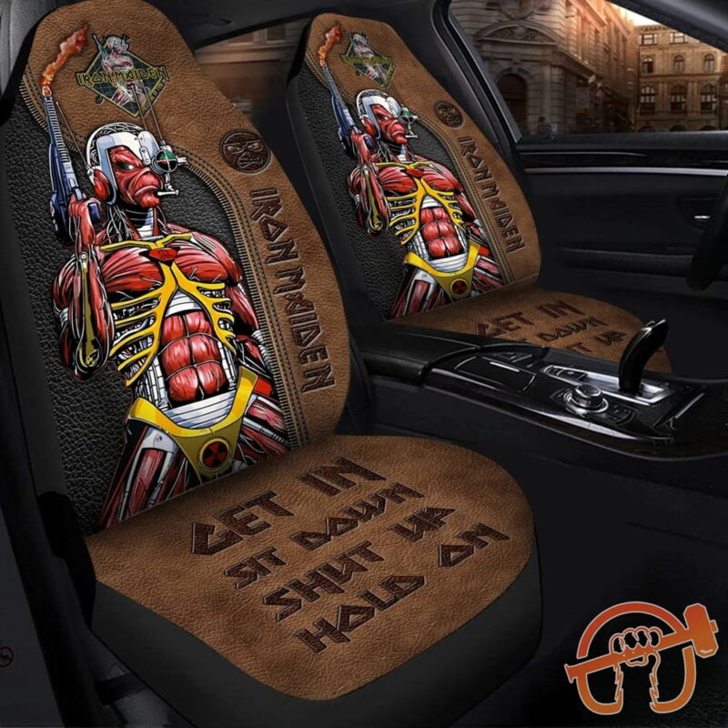 Iron Maiden Time Q2 Hold on Car Seat Covers Universal Fit