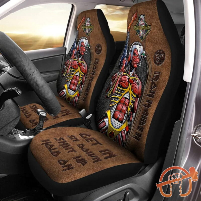 Iron Maiden Time Q2 Hold on Car Seat Covers Universal Fit