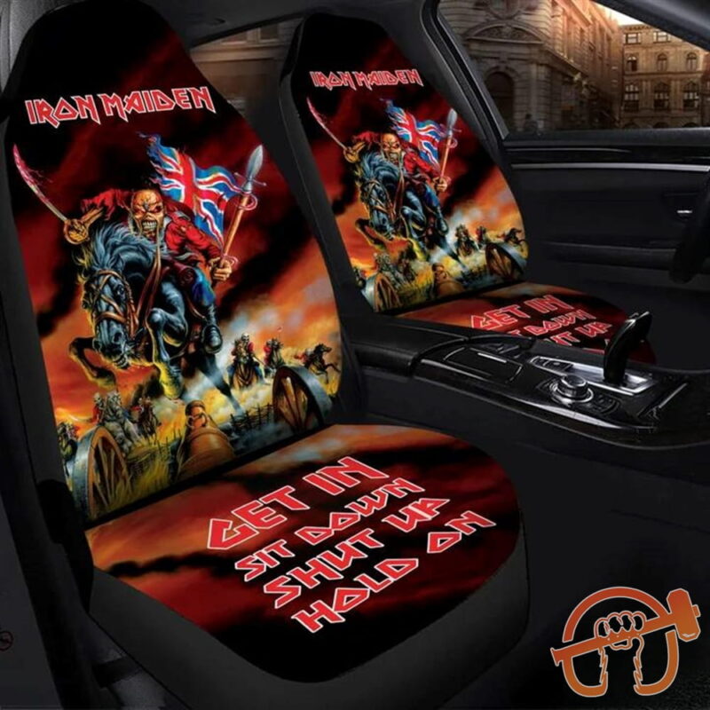 Iron Maiden Trooper England Hold on Car Seat Covers Universal Fit
